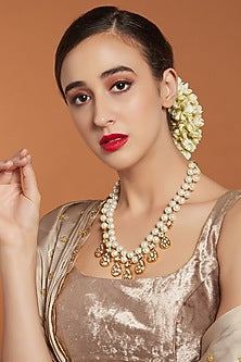 Gold Finish Pearl Hand-Made Necklace
