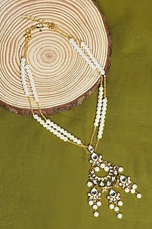 Gold Finish Hydro Kundan Polki Handcrafted Necklace