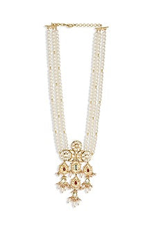 Gold Finish Jade & Hydro Kundan Polki Necklace
