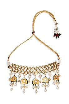 Gold Finish Necklace With Hydro Kundan Polki