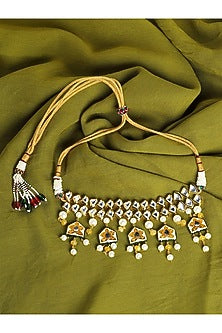 Gold Finish Necklace With Hydro Kundan Polki