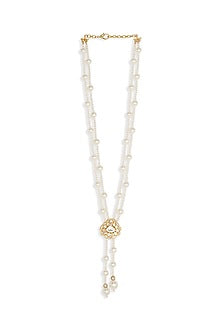 Gold Finish Shell Pearl Necklace
