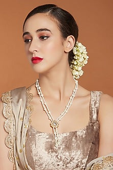 Gold Finish Shell Pearl Necklace