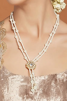 Gold Finish Shell Pearl Necklace