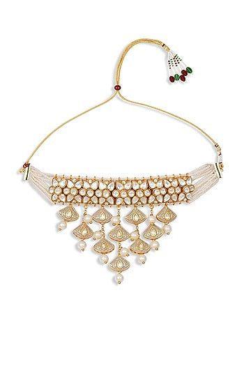 Gold Finish Meenakari Choker Necklace