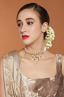 Gold Finish Meenakari Choker Necklace