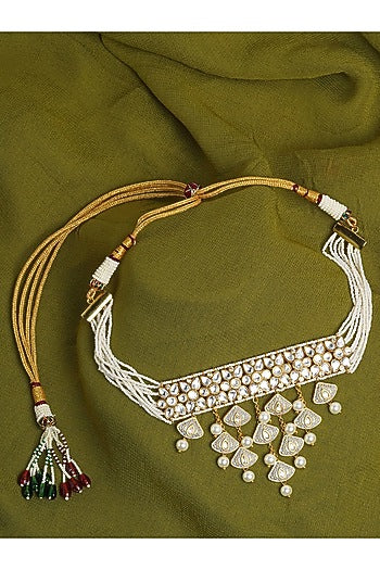 Gold Finish Meenakari Choker Necklace