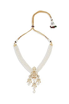 Gold Finish Agate Beaded Necklace
