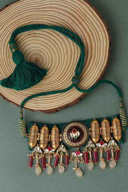 Gold Finish Handcrafted Choker Necklace