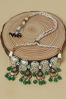 Gold Finish Hydro Kundan Polki Choker Necklace Set