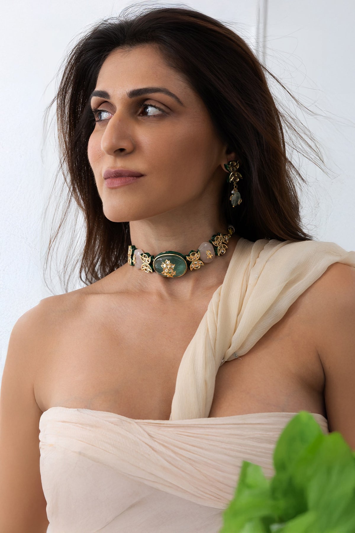 Gold Plated Brass Choker Necklace Set