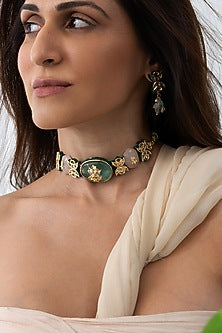 Gold Plated Brass Choker Necklace Set