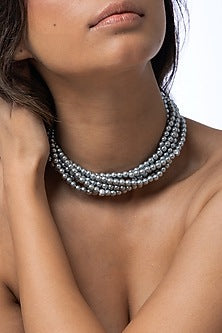 Grey Beaded Necklace