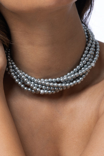 Grey Beaded Necklace