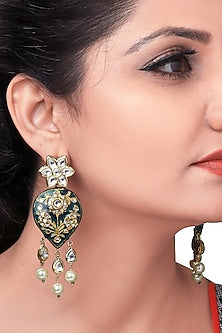 Gold Plated Meenakari Polki Earrings