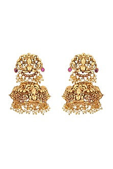 Gold Plated Traditional Ruby Earrings