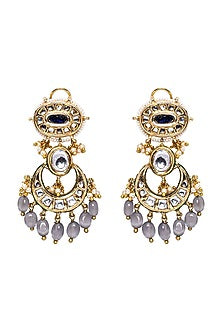Gold Finish Hydro Sapphire Jhumka Earrings