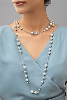 White Finish Layered Necklace