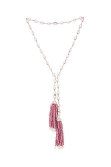 White Finish Shell Pearls Necklace