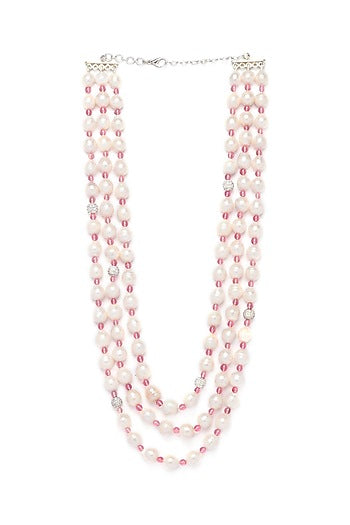 White Finish Swarovskis Necklace