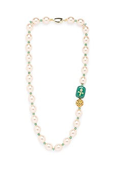 Gold Finish Onyx Necklace