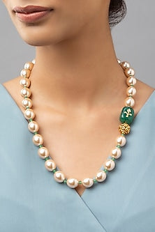 Gold Finish Onyx Necklace