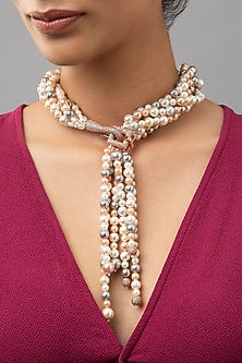 Gold Finish Swarovski Necklace