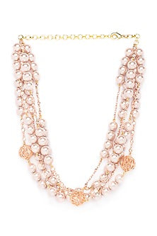 Gold Finish Shell Pearl Necklace