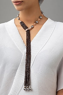 Gold Finish Agate Beaded Necklace