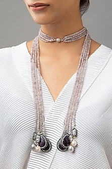 Gold Finish Amethyst Necklace