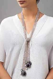 Gold Finish Amethyst Necklace