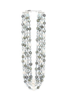 White Finish Jade Beaded Necklace