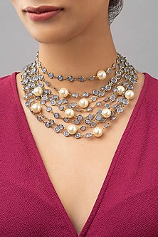 Gold Finish Swarovski Necklace