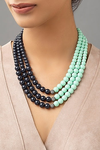 Gold Finish Swarovski & Pearl Necklace