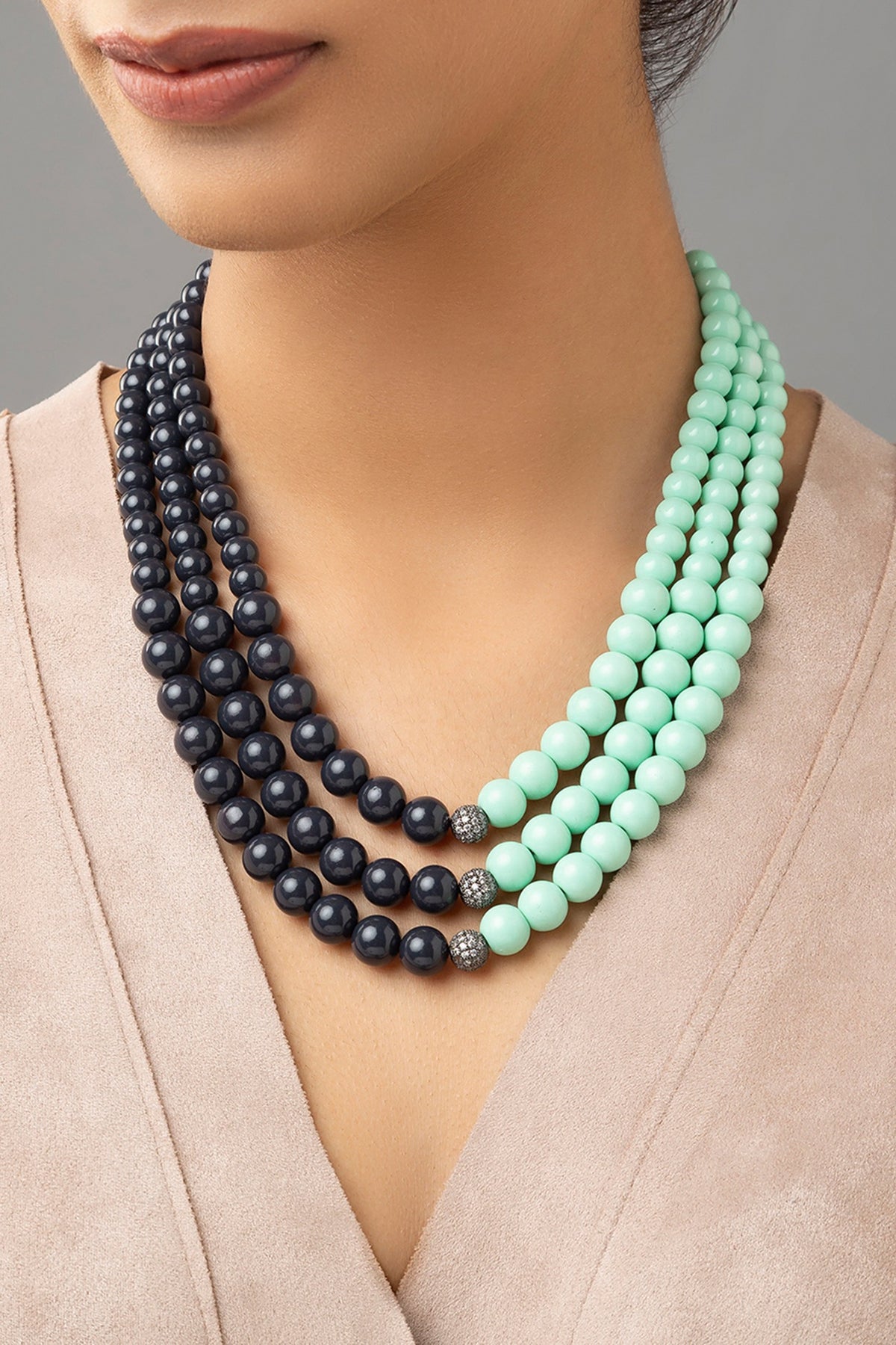 Gold Finish Swarovski & Pearl Necklace