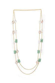 Gold Finish Jade Necklace