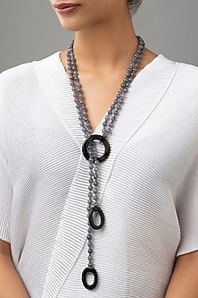 Grey Agate Beaded Necklace