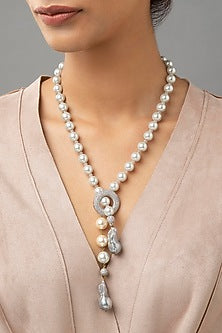 White Finish Pearl Necklace