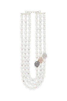 Gold Finish Shell Pearl Necklace