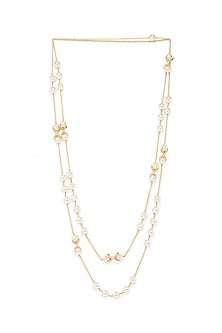 Gold Finish Swarovski & Shell Pearl Necklace