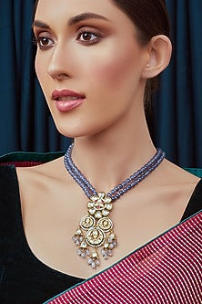 Gold Finish Hydro Ruby Necklace