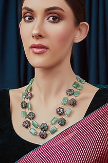 Gold Finish Meenakari Necklace