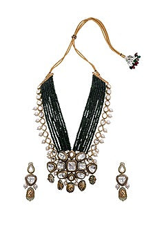 Gold Finish Meenakari Choker Necklace Set
