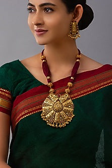 Gold Finish Hydro Ruby Necklace Set