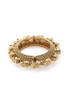 Gold Finish Temple Motifs Bangles