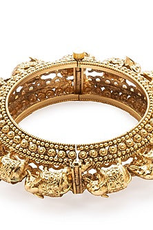 Gold Finish Temple Motifs Bangles