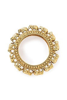 Gold Finish Temple Motifs Bangles
