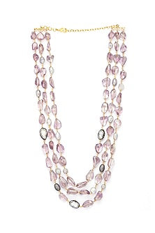 Gold Finish Crystals Necklace