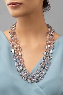 Gold Finish Crystals Necklace