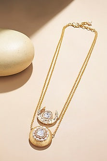 Gold Plated Kundan Polki & Freshwater Pearl Chain Necklace
